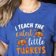 I Teach The Cutest Little Turkeys For Teacher Thanksgiving Women's Heather T-Shirt Heather True Royal I Teach The Cutest Little Turkeys For Teacher Thanksgiving Women's Heather T-Shirt Heather True Royal