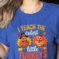 I Teach The Cutest Little Turkeys Teacher Thanksgiving Women's Heather T-Shirt Heather True Royal I Teach The Cutest Little Turkeys Teacher Thanksgiving Women's Heather T-Shirt Heather True Royal