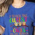 I Teach The Cutest Owls Christmas Or Teachers Day Women's Heather T-Shirt Heather True Royal