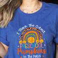 I Teach The Cutest Preschool Pumpkin Teacher Halloween For Men Women Kids Women's Heather T-Shirt Heather True Royal