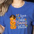 I Teach The Cutest Pumpkins Halloween Shirt For Teachers Women's Heather T-Shirt Heather True Royal I Teach The Cutest Pumpkins Halloween Shirt For Teachers Women's Heather T-Shirt Heather True Royal