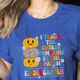 I Teach The Cutest Pumpkins Kindergarten Teacher Halloween Women's Heather T-Shirt Heather True Royal