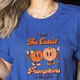 I Teach The Cutest Pumpkins In The Patch Retro Teacher Fall Women's Heather T-Shirt Heather True Royal I Teach The Cutest Pumpkins In The Patch Retro Teacher Fall Women's Heather T-Shirt Heather True Royal