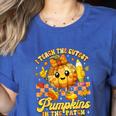 I Teach The Cutest Pumpkins In The Patch Teacher Halloween Women's Heather T-Shirt Heather True Royal I Teach The Cutest Pumpkins In The Patch Teacher Halloween Women's Heather T-Shirt Heather True Royal