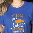 I Teach The Cutest Pumpkins In The Patch Teacher School For Men Women Kids Women's Heather T-Shirt Heather True Royal