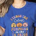 I Teach The Cutest Pumpkins In The TK Patch TK Teacher Fall Women's Heather T-Shirt Heather True Royal