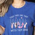 Teach Them Love Them Watch Them Grow Ballet Dance Teacher Women's Heather T-Shirt Heather True Royal