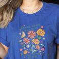 Teach Them Love Them Watch Them Grow Retro Teacher Floral Women's Heather T-Shirt Heather True Royal Teach Them Love Them Watch Them Grow Retro Teacher Floral Women's Heather T-Shirt Heather True Royal