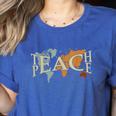 Teach Peace Teacher Teacher Women's Heather T-Shirt Heather True Royal Teach Peace Teacher Teacher Women's Heather T-Shirt Heather True Royal