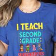 I Teach Second Grade Superheroes Teacher Superhero Women's Heather T-Shirt Heather True Royal I Teach Second Grade Superheroes Teacher Superhero Women's Heather T-Shirt Heather True Royal