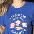 I Teach The Smartest Axolotls Cute Teacher Axolotl Women's Heather T-Shirt Heather True Royal I Teach The Smartest Axolotls Cute Teacher Axolotl Women's Heather T-Shirt Heather True Royal