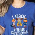 I Teach Superheroes Cute Back To School Teacher Women's Heather T-Shirt Heather True Royal