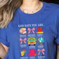 Teacher Christian God Says I Am Faith Religious Bible Verse Women's Heather T-Shirt Heather True Royal Teacher Christian God Says I Am Faith Religious Bible Verse Women's Heather T-Shirt Heather True Royal