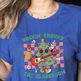 Teacher Christmas Rockin' Around The Classroom Men Women Kids Women's Heather T-Shirt Heather True Royal Teacher Christmas Rockin' Around The Classroom Men Women Kids Women's Heather T-Shirt Heather True Royal