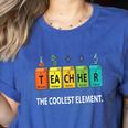 Teacher The Coolest Element Chemistry Periodic Table Science Women's Heather T-Shirt Heather True Royal