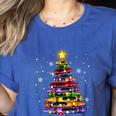 Teacher Crayon Christmas Tree Lights Student School Xmas Women's Heather T-Shirt Heather True Royal Teacher Crayon Christmas Tree Lights Student School Xmas Women's Heather T-Shirt Heather True Royal