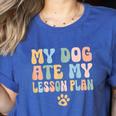 Teacher My Dog Ate My Lesson Plan Teacher Lesson Plan Women's Heather T-Shirt Heather True Royal