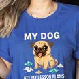 Teacher My Dog Ate My Lesson Plans School Staff Women's Heather T-Shirt Heather True Royal Teacher My Dog Ate My Lesson Plans School Staff Women's Heather T-Shirt Heather True Royal