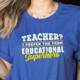 Teacher Educational Superhero School Teachers Women's Heather T-Shirt Heather True Royal Teacher Educational Superhero School Teachers Women's Heather T-Shirt Heather True Royal