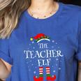 The Teacher Elf Christmas Family Matching Group Xmas Women's Heather T-Shirt Heather True Royal The Teacher Elf Christmas Family Matching Group Xmas Women's Heather T-Shirt Heather True Royal