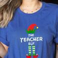 The Teacher Elf Family Matching Group Idea Christmas Women's Heather T-Shirt Heather True Royal The Teacher Elf Family Matching Group Idea Christmas Women's Heather T-Shirt Heather True Royal