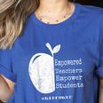 Teacher Empower Student Teacher Protest Supporter Red For Ed Women's Heather T-Shirt Heather True Royal