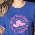 In My Teacher Era Yeehaw Pink Teacher Western Cowgirl Women's Heather T-Shirt Heather True Royal In My Teacher Era Yeehaw Pink Teacher Western Cowgirl Women's Heather T-Shirt Heather True Royal