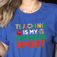 Teacher Is My Favorite Sport Teacher Teaching Lover Women's Heather T-Shirt Heather True Royal Teacher Is My Favorite Sport Teacher Teaching Lover Women's Heather T-Shirt Heather True Royal