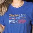 Teacher And Firefighter Wife Shirt Teacher Life Fire Wife Women's Heather T-Shirt Heather True Royal Teacher And Firefighter Wife Shirt Teacher Life Fire Wife Women's Heather T-Shirt Heather True Royal