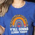 Teacher First Day Of School Y'All Gonna Learn Today Women's Heather T-Shirt Heather True Royal Teacher First Day Of School Y'All Gonna Learn Today Women's Heather T-Shirt Heather True Royal