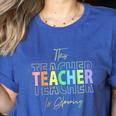 This Teacher Is Glowing Hello Summer End Of School Women's Heather T-Shirt Heather True Royal This Teacher Is Glowing Hello Summer End Of School Women's Heather T-Shirt Heather True Royal