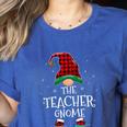 Teacher Gnome Xmas Family Matching Plaid Christmas Gnomes Women's Heather T-Shirt Heather True Royal Teacher Gnome Xmas Family Matching Plaid Christmas Gnomes Women's Heather T-Shirt Heather True Royal
