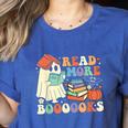 Teacher Halloween Cute Booooks Ghost Read More Books Women's Heather T-Shirt Heather True Royal