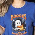 Teacher Halloween Ghost Reading Book Animal Boooks Are Women's Heather T-Shirt Heather True Royal