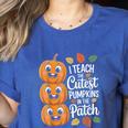 Teacher Halloween Tshirts I Teach The Cutest Pumpkins Women's Heather T-Shirt Heather True Royal Teacher Halloween Tshirts I Teach The Cutest Pumpkins Women's Heather T-Shirt Heather True Royal