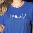 Teacher Heartbeat Red For Ed Men Women Women's Heather T-Shirt Heather True Royal Teacher Heartbeat Red For Ed Men Women Women's Heather T-Shirt Heather True Royal
