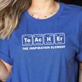 Teacher The Inspiration Element Periodic Table Word Science Women's Heather T-Shirt Heather True Royal