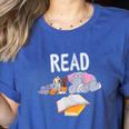 Teacher Library Read Book Club Piggie Elephant Pigeons Men Women Kids Women's Heather T-Shirt Heather True Royal