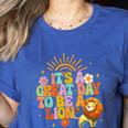 Teacher Life Back To School It's A Great A Day To Be A Lion Women's Heather T-Shirt Heather True Royal Teacher Life Back To School It's A Great A Day To Be A Lion Women's Heather T-Shirt Heather True Royal