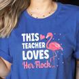 This Teacher Loves Her Flock Teaching Flamingo Girl Women's Heather T-Shirt Heather True Royal This Teacher Loves Her Flock Teaching Flamingo Girl Women's Heather T-Shirt Heather True Royal