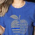 This Teacher Loves Her Police Officer Wife Saying Women's Heather T-Shirt Heather True Royal