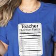 Teacher Nutrition Facts Teachers Nutritional Fact Women's Heather T-Shirt Heather True Royal