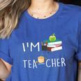 Teacher Puns I'm Tea-Cher Tea Lover Fun Teacher For Men Women Women's Heather T-Shirt Heather True Royal