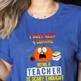 Being a Teacher Is Scary Enough Halloween Women's Heather T-Shirt Heather True Royal Being a Teacher Is Scary Enough Halloween Women's Heather T-Shirt Heather True Royal