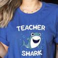 Teacher Shark Teaching Back To School Kindergarten Women's Heather T-Shirt Heather True Royal