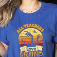 Teacher Shirts Halloween All Teachers Love Brains Women's Heather T-Shirt Heather True Royal