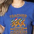 Teacher Of Smart Cookies Gingerbread Christmas Teacher Women's Heather T-Shirt Heather True Royal Teacher Of Smart Cookies Gingerbread Christmas Teacher Women's Heather T-Shirt Heather True Royal