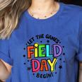 Teacher Student Field Day Let The Games Begin Field Day Women's Heather T-Shirt Heather True Royal Teacher Student Field Day Let The Games Begin Field Day Women's Heather T-Shirt Heather True Royal