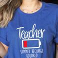 Teacher Summer Recharge Required Last Day School Women Women's Heather T-Shirt Heather True Royal Teacher Summer Recharge Required Last Day School Women Women's Heather T-Shirt Heather True Royal