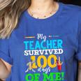 My Teacher Survived 100 Days Of Me Dab 100 Days Of School For Men Women Kids Women's Heather T-Shirt Heather True Royal My Teacher Survived 100 Days Of Me Dab 100 Days Of School For Men Women Kids Women's Heather T-Shirt Heather True Royal
